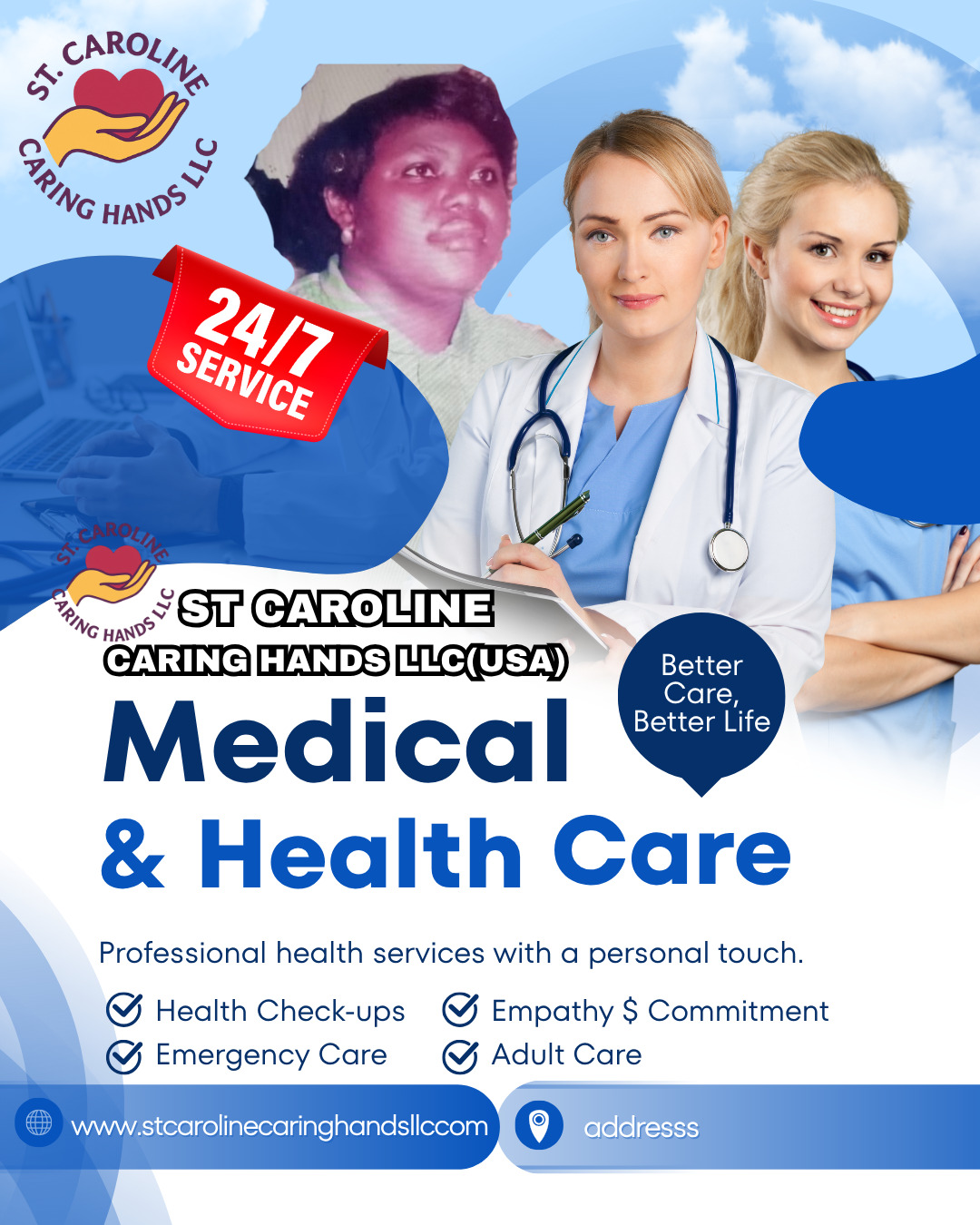 A logo for helping hands with a heart surrounded by hands